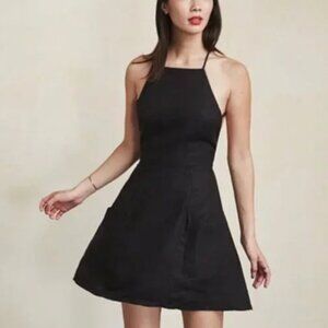 kate spade Black Spaghetti Strap Dress cross back short square neck 6